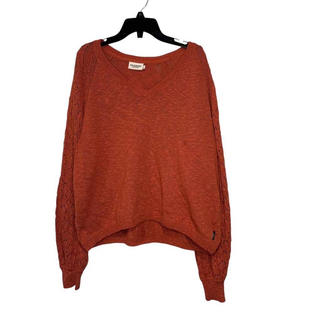 Holebrook sweeden sweater women sz L open knit casual boho Open Knit Sleeves